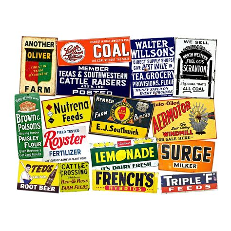 Vintage Advertising Sticker Sheet 16 Rusty Metal Sign Etsy Metal