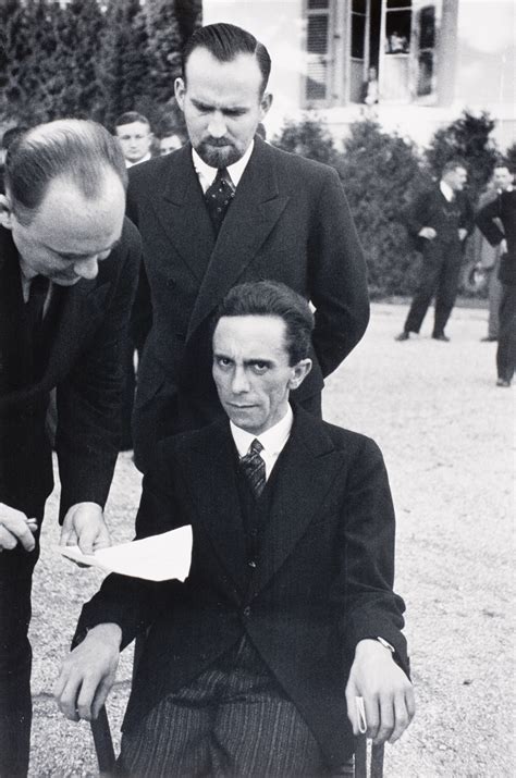 joseph goebbels minister of propaganda with his private secretary and hitler s interpreter