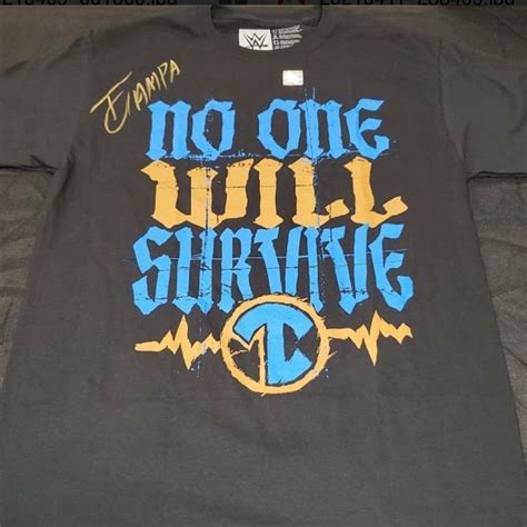 Tommaso Ciampa Signed No One Will Survive Authentic T Shirt Wwe Auction