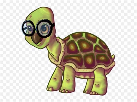 Cartoon Turtle With Glasses ~ Cartoon Tortoise Character Elderly