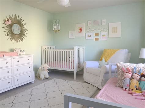 Elenas Mint And Pink Nursery Project Nursery Girl Nursery Room