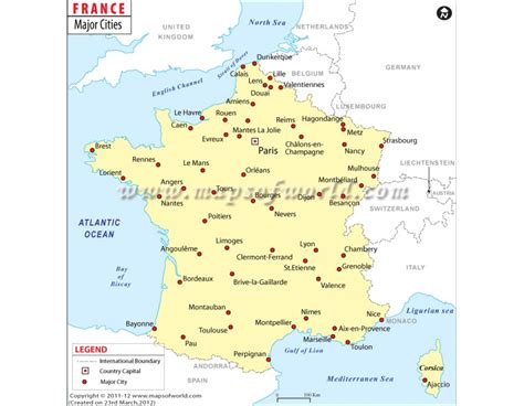Buy Map Of France With Cities
