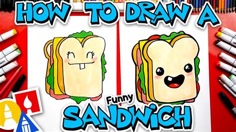 More images for how to draw a cheerleader » How To Draw A Funny Sandwich - Art For Kids Hub