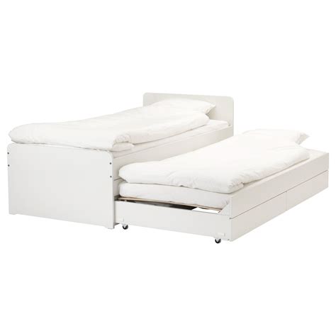 SlÄkt Bed Frame Wpull Out Bed Storage White Twin Ikea