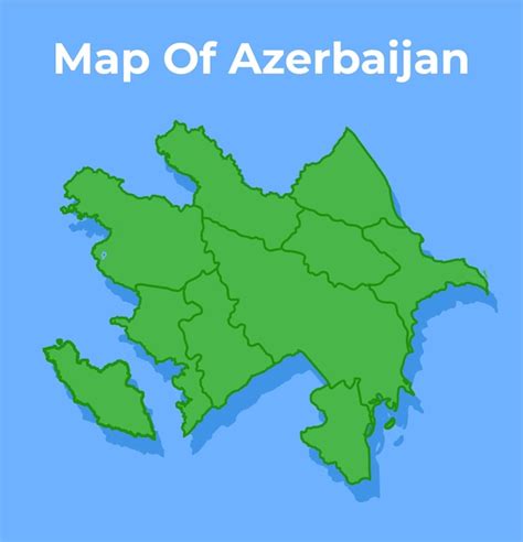 Premium Vector Detailed Map Of Azerbaijan Country In Green Vector