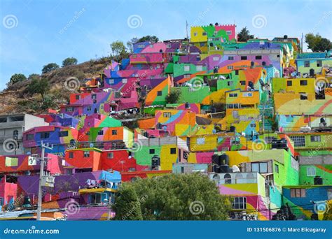 Amazing Colorful Houses Pachuca Mexico Stock Photo Image Of Little