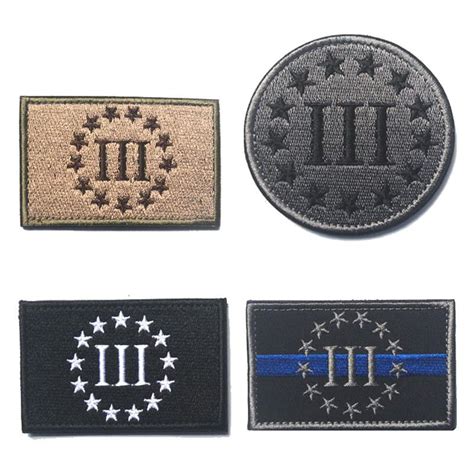 Tactical Morale Embroidery Patch Thin Blue Line Three Percenter