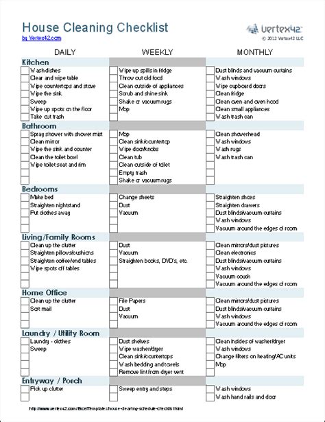 Printable House Cleaning Checklist For Housekeeper Template Business Psd Excel Word Pdf