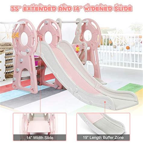 Kingso Slide And Swing Set For Toddlers 4 In 1 Kids Slide Sturdy