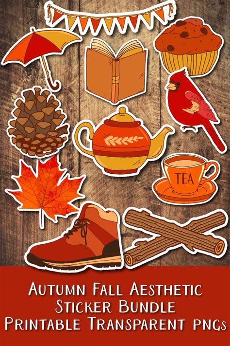 Autumn Fall Aesthetic Stickers Thanksgiving Sticker Bundle 1678665