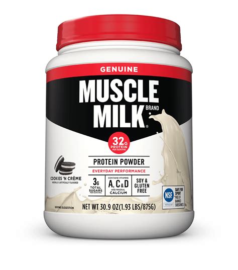 Muscle Milk Genuine Protein Powder Cookies And Cream 32g Protein 19