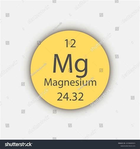Magnesium Symbol Chemical Element Periodic Table Stock Vector Royalty