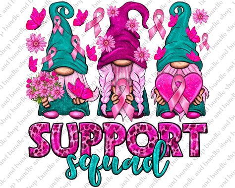 support squad breast cancer gnomies png sublimation design etsy