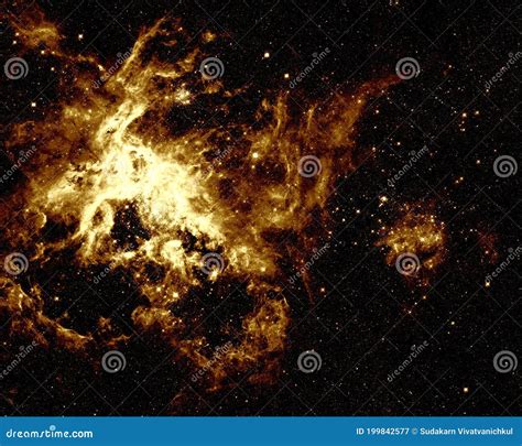 Gold Galaxy Background Golden Galaxy In The Universe Stock