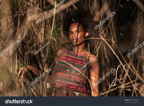 melanesian pacific islander athlete girl dry foto stok 672483676 shutterstock