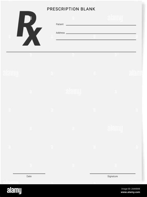Rx Pad Template Medical Regular Prescription Form Stock Vector Image