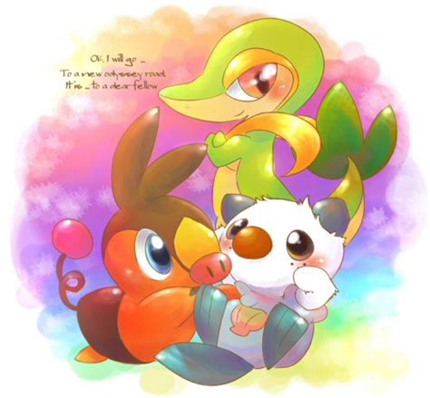 Oshawott Snivy And Tepig Pokemon Drawn By Kirikaze Mugimikan