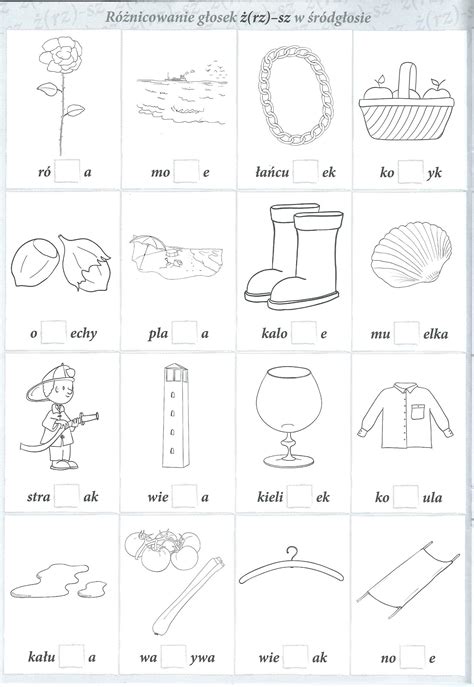 Ćwiczenia głoski sz w sylabach głosek ż rz sz w wyrazach oraz