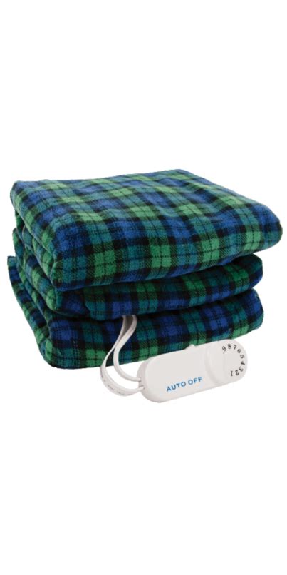 Buy Bios Living Micro Plush Electric Throw Blue And Green Plaid At Well