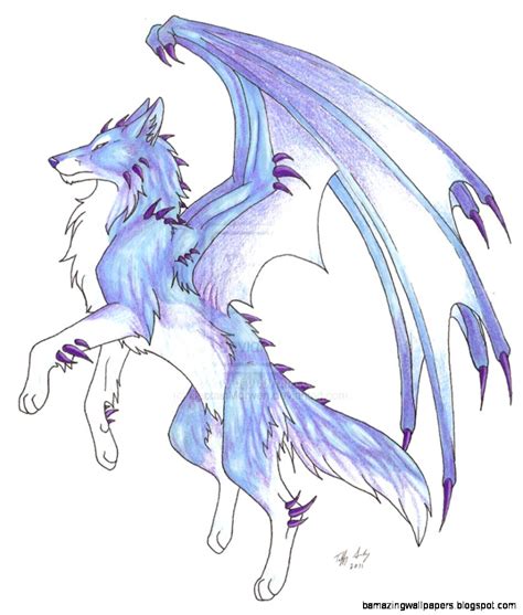 Cool Drawings Of Wolves With Wings