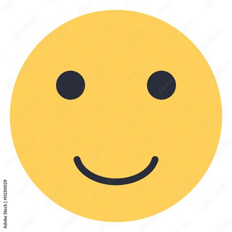 Slightly Smiling Face Flat Emoticon Design Emojilicious Stock