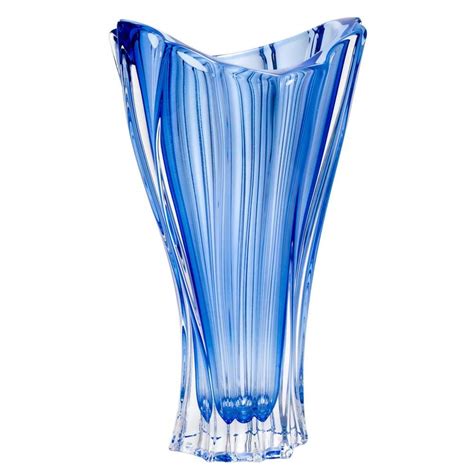 Czech Vase 12 Crystal Glass Bohemia Crystal Flower Vase Home Decor Centerpiece Blue Bud Vase