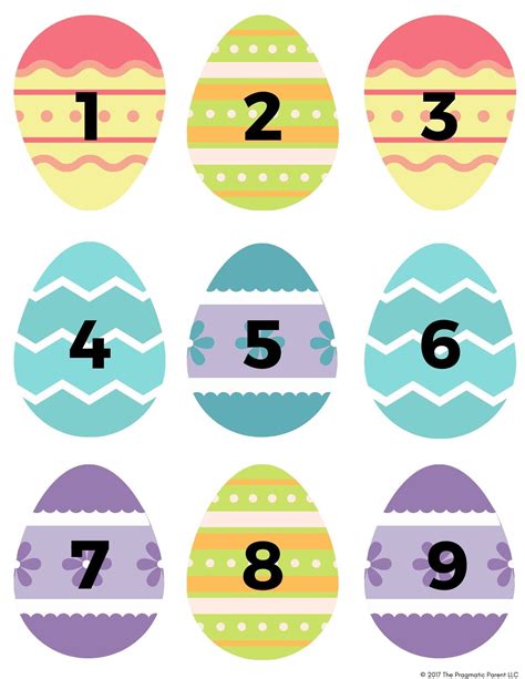 Easter Egg Number Scavenger Hunt Preschoolers Kindergartener Number
