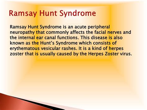 Ppt Ramsay Hunt Syndrome Causes Symptoms Daignosis Prevention And