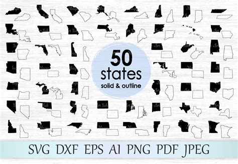 50 States Svgs Graphic By Magicartlab · Creative Fabrica