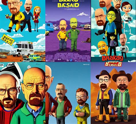 Breaking Bad Pixar Movie Poster Walter White And Stable Diffusion