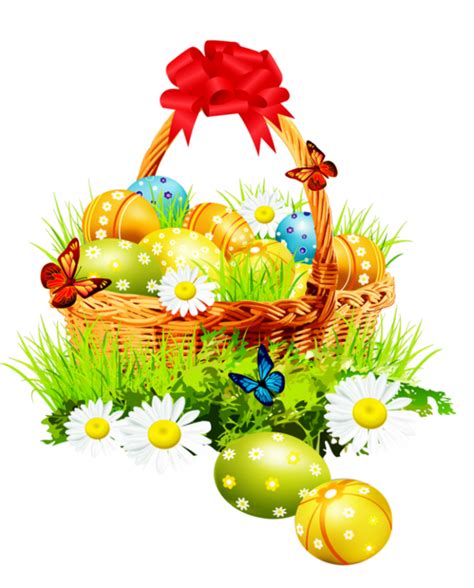 Easter eggs in an Easter basket clip art | Easter pictures, Easter art, Easter wallpaper
