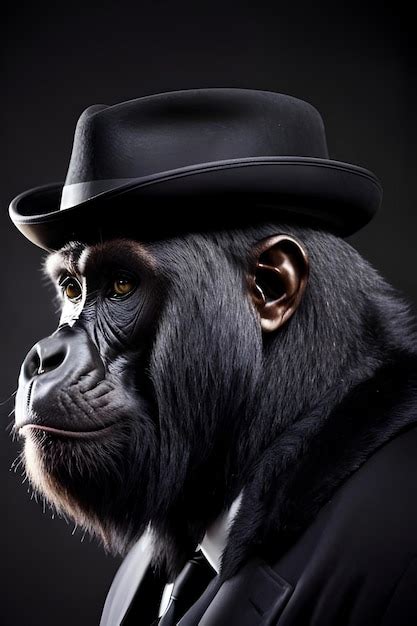 Premium Ai Image A Gorilla Wearing A Suit And Hat Is Shown