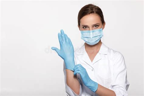 Doctor Wearing Mask And Gloves Stock Image Image Of Health Confident