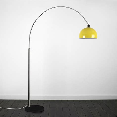 Or is it in your budget to get a smaller table? Yellow lamp behind sofa in corner ? | Arched floor lamp, Yellow floor lamps, Nickel floor lamp