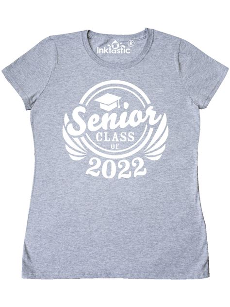 Inktastic Senior Class Of 2022 In White With Graduation Cap Womens T