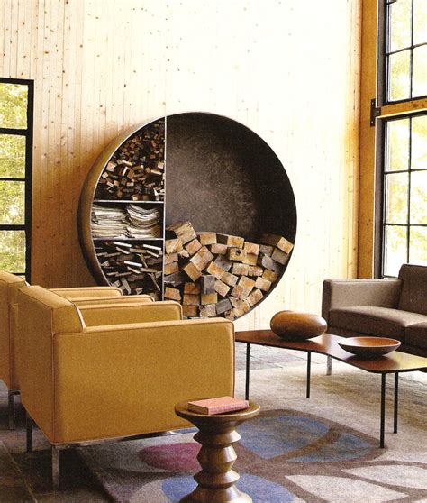 Scratch Of Idea For Indoor Firewood Storage Design In Modern House