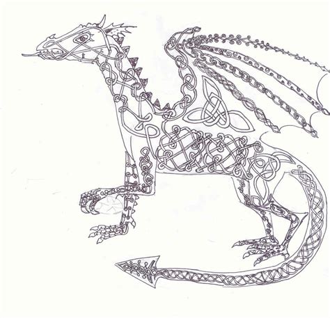 Celtic Dragon Lineart By Saavik8 On Deviantart