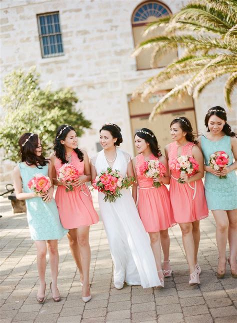 Are you looking for a stunning pink bridal gown that will have everyone talking for months? peach and mint bridesmaid dresses