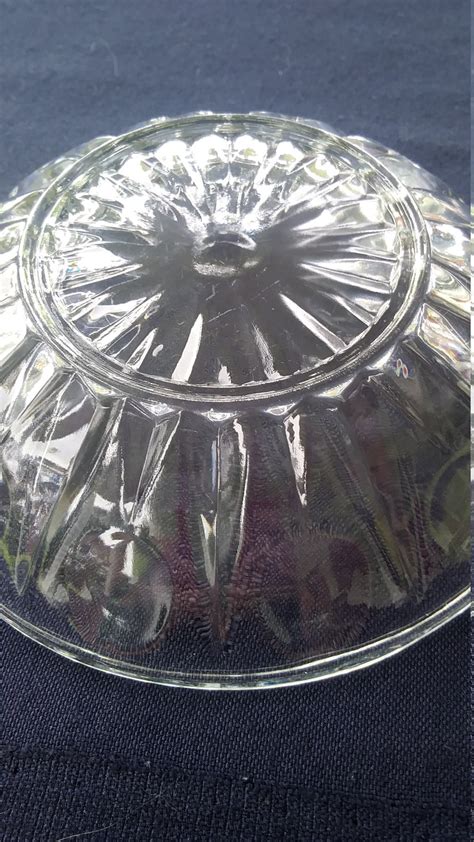 Vintage Small Clear Glass Bowl With Thumbprint Design Around Etsy