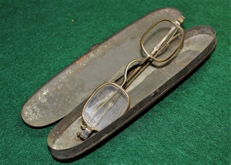original cased pair of civil war soldier s eyeglasses yankee rebel antiques