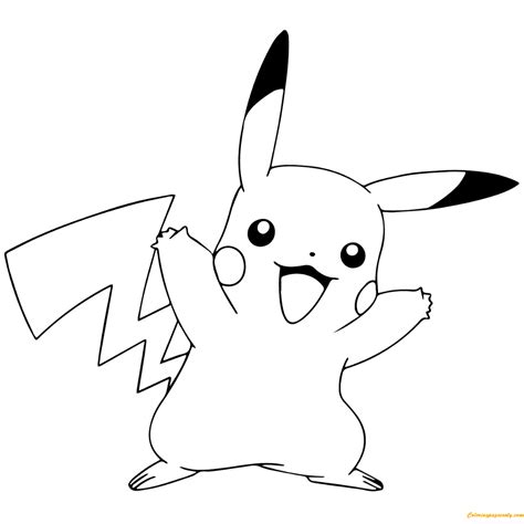 Pokémon GO Pikachu Celebrating Coloring Pages - Cartoons Coloring Pages