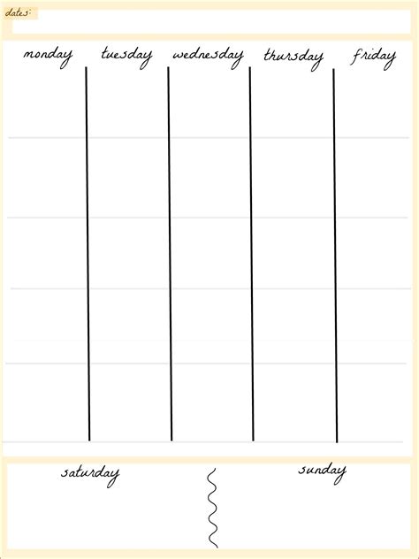 Blank Calendar Printable 5 Day Weekly Calendar Template Calendar