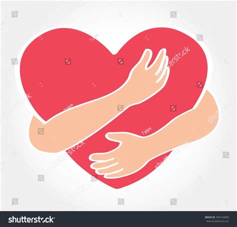 Two Hands Holding A Red Heart With White Background