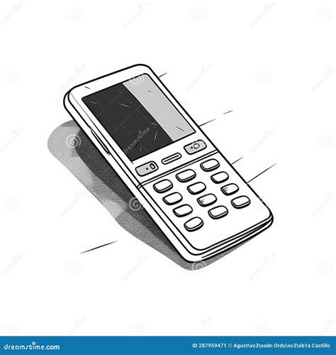 A Cartoon Illustration Of Old Mobile Phone Stock Image Image Of