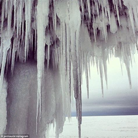 Visitors Explore Lake Superiors Ice Caves For First Time In 5 Years Ice Cave Apostle Islands