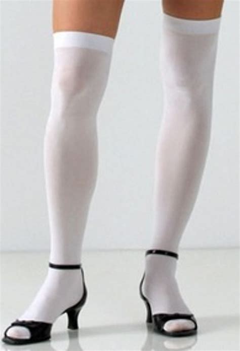 Sexy Womens New White Thigh High Socks Over The Knee Nylon Stockings