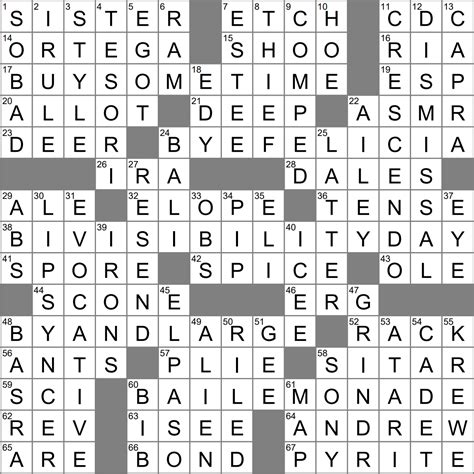 LA Times Crossword 4 Jul 23 Tuesday LAXCrossword Com