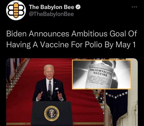 The Babylon Bee Thebabylonbee Biden Announces Ambitious Goal Of Having