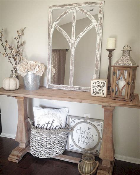 100 Stunning Rustic Entryway Decorating Ide Farmhouse Console Table