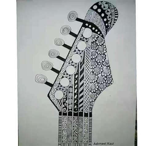 Guitar Mandala Drawing